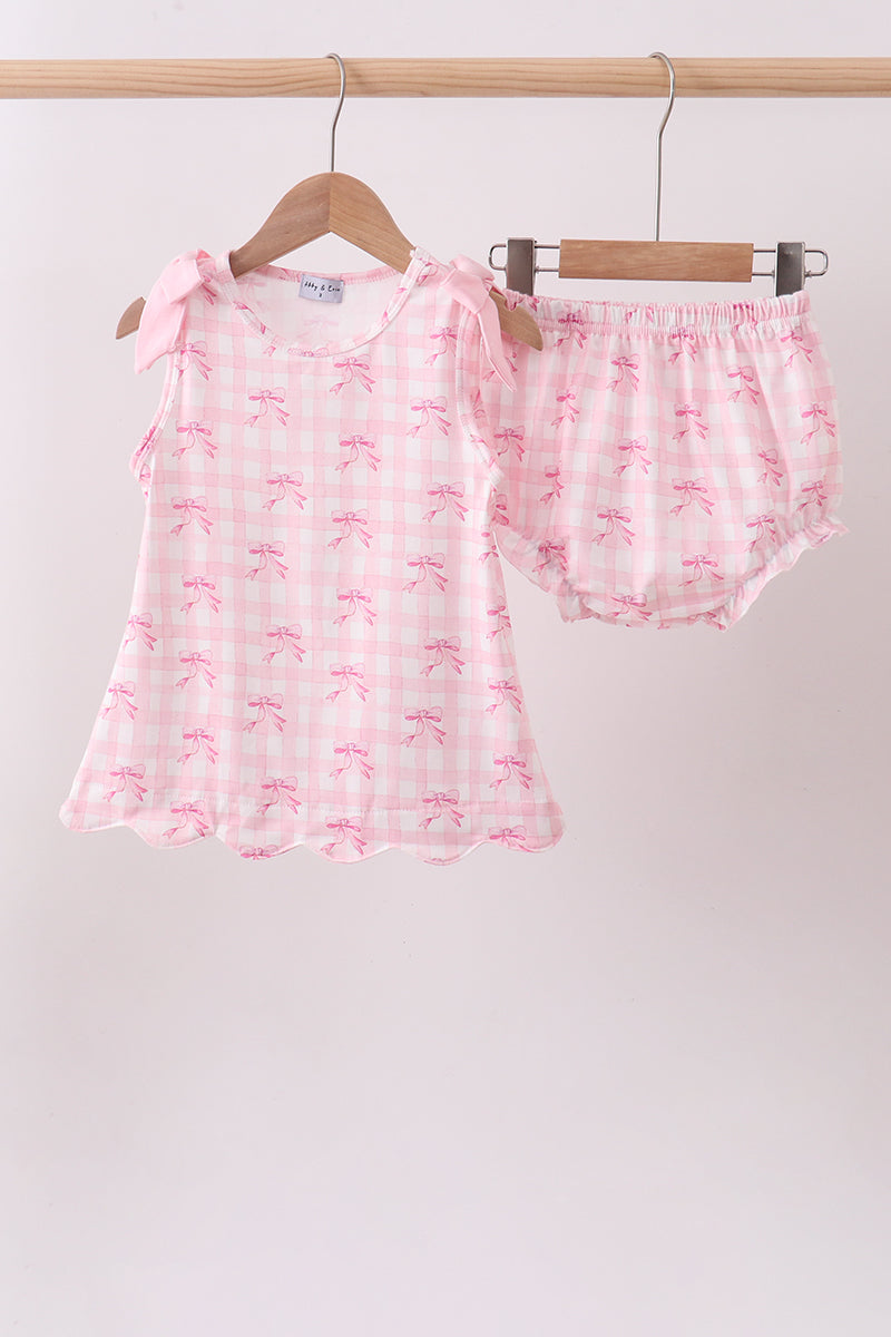 Pink Bow Bloomer Set
