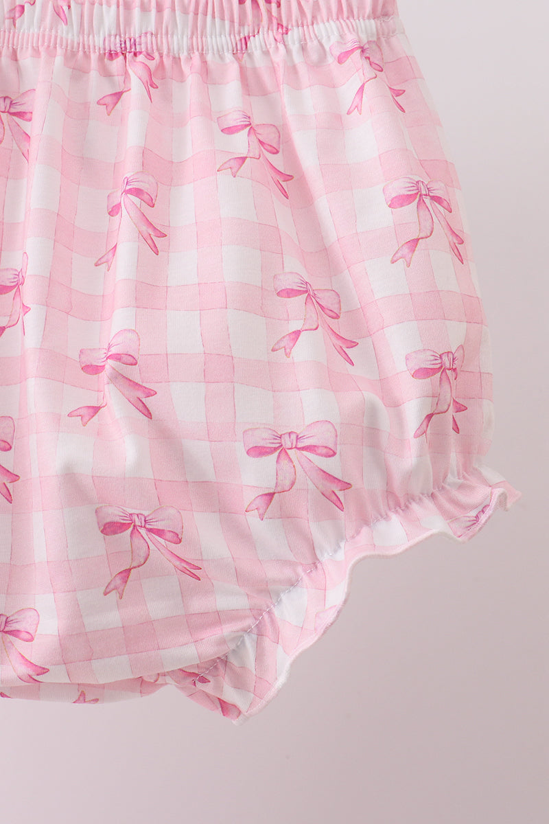 Pink Bow Bloomer Set