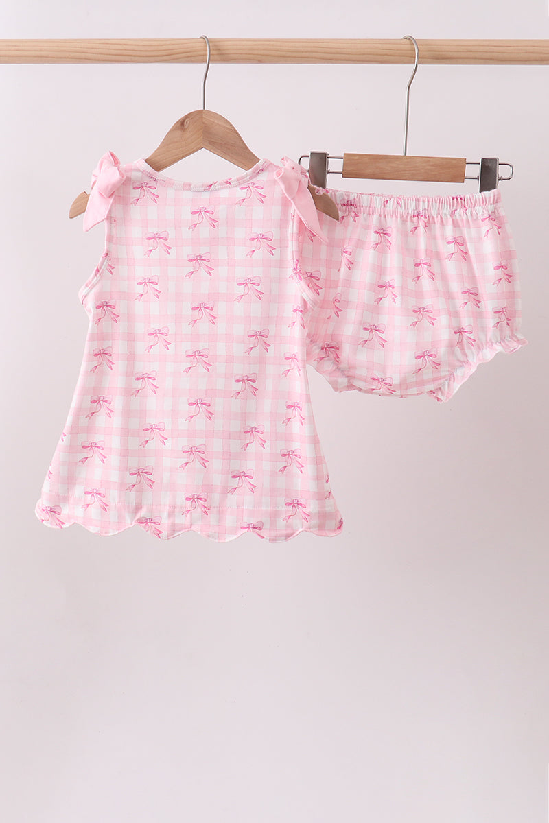 Pink Bow Bloomer Set
