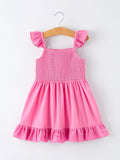 Pink Smocked Eyelet Ruffle Dress
