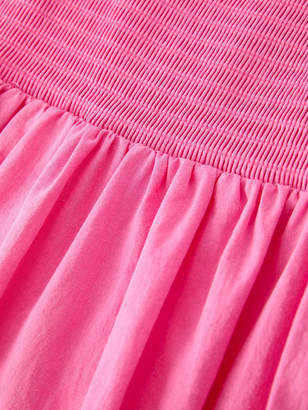 Pink Smocked Eyelet Ruffle Dress