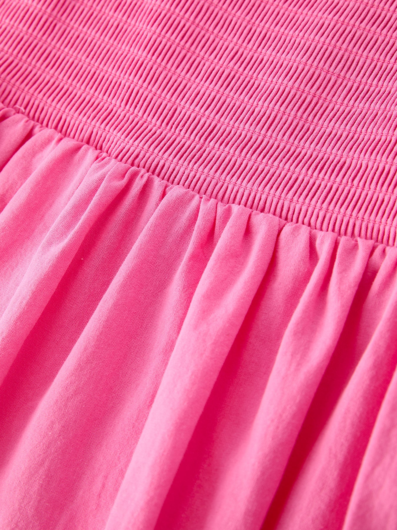 Pink Smocked Eyelet Ruffle Dress