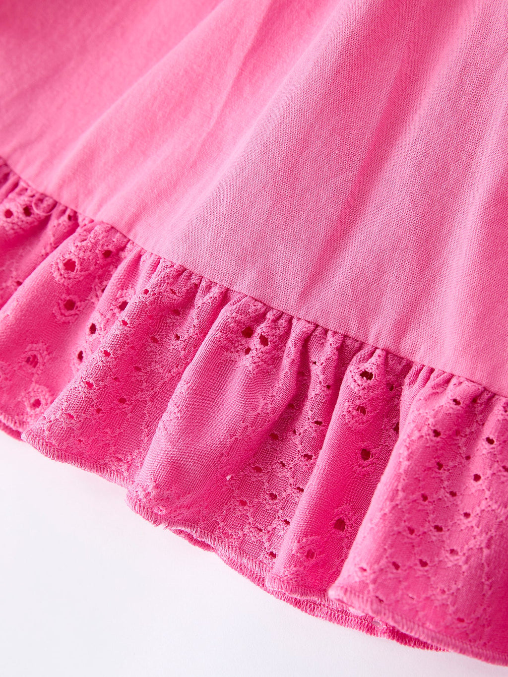 Pink Smocked Eyelet Ruffle Dress