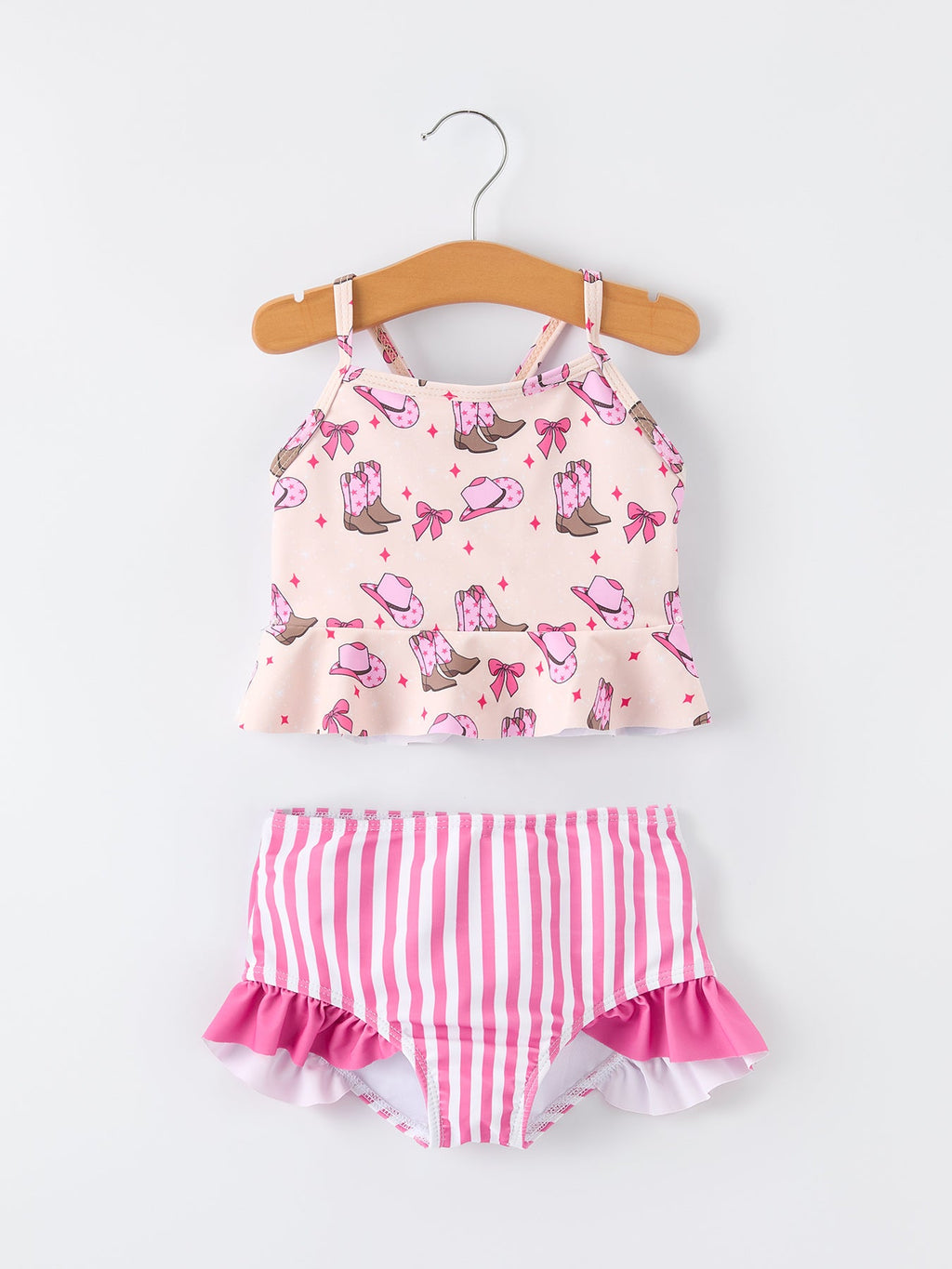 Western Girls Two Piece Ruffle Swimsuit