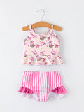 Western Girls Two Piece Ruffle Swimsuit