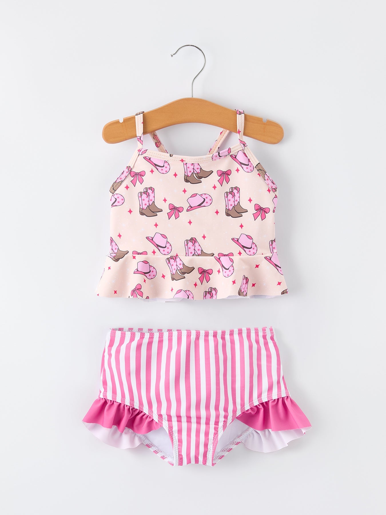 Western Girls Two Piece Ruffle Swimsuit