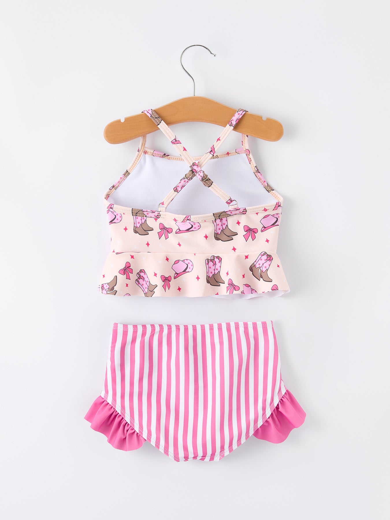 Western Girls Two Piece Ruffle Swimsuit