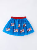 4th of July American Flag Girls Tulle Skirt