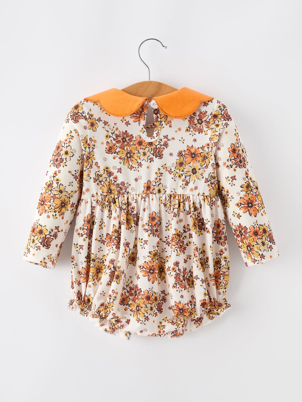 Fall Orange Floral Baby Bubble Petals Collar