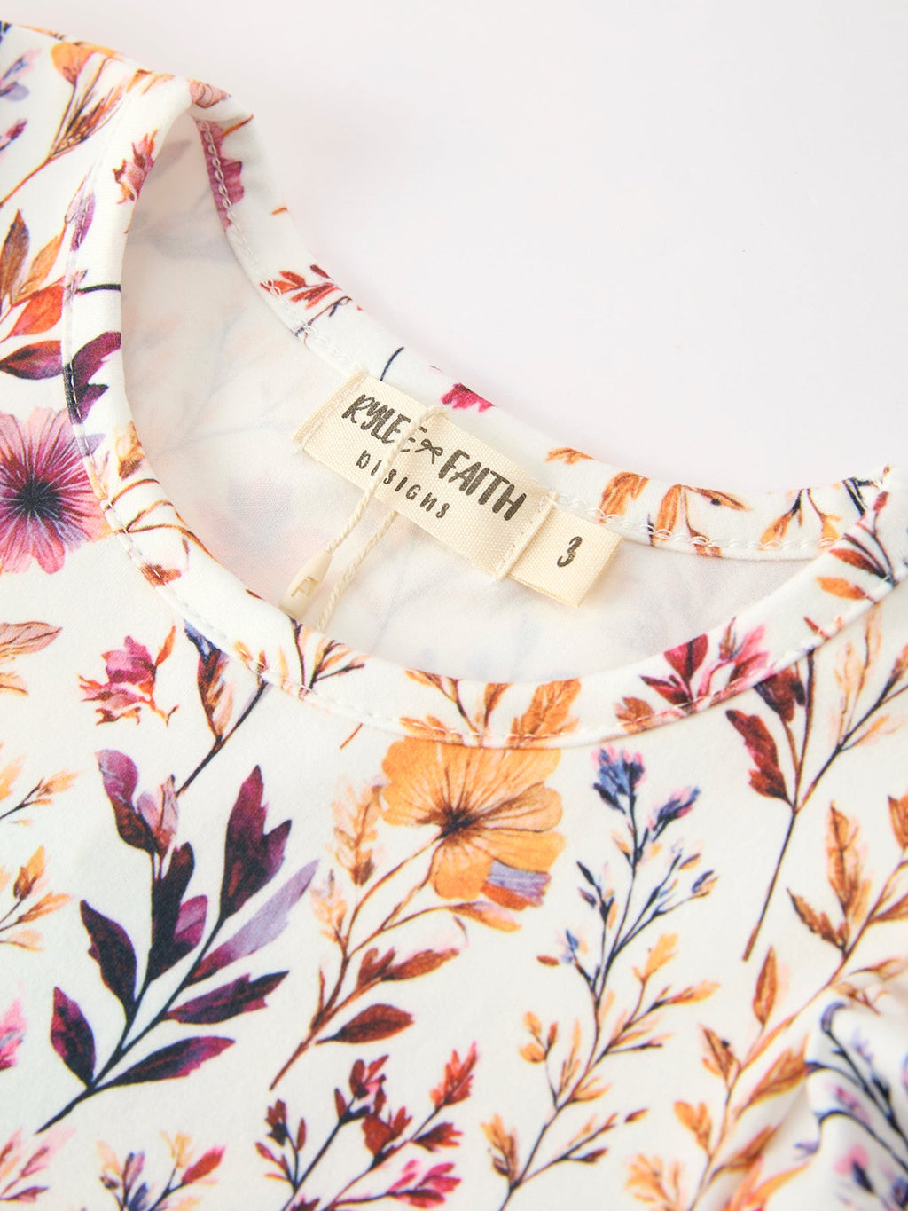 Floral Puff Sleeve Ruffle Girls Dress