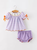 Halloween Ghost Plaid Bow Girls Bloomer Set