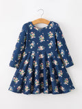 Fall Floral Girls Long Sleeve Dress