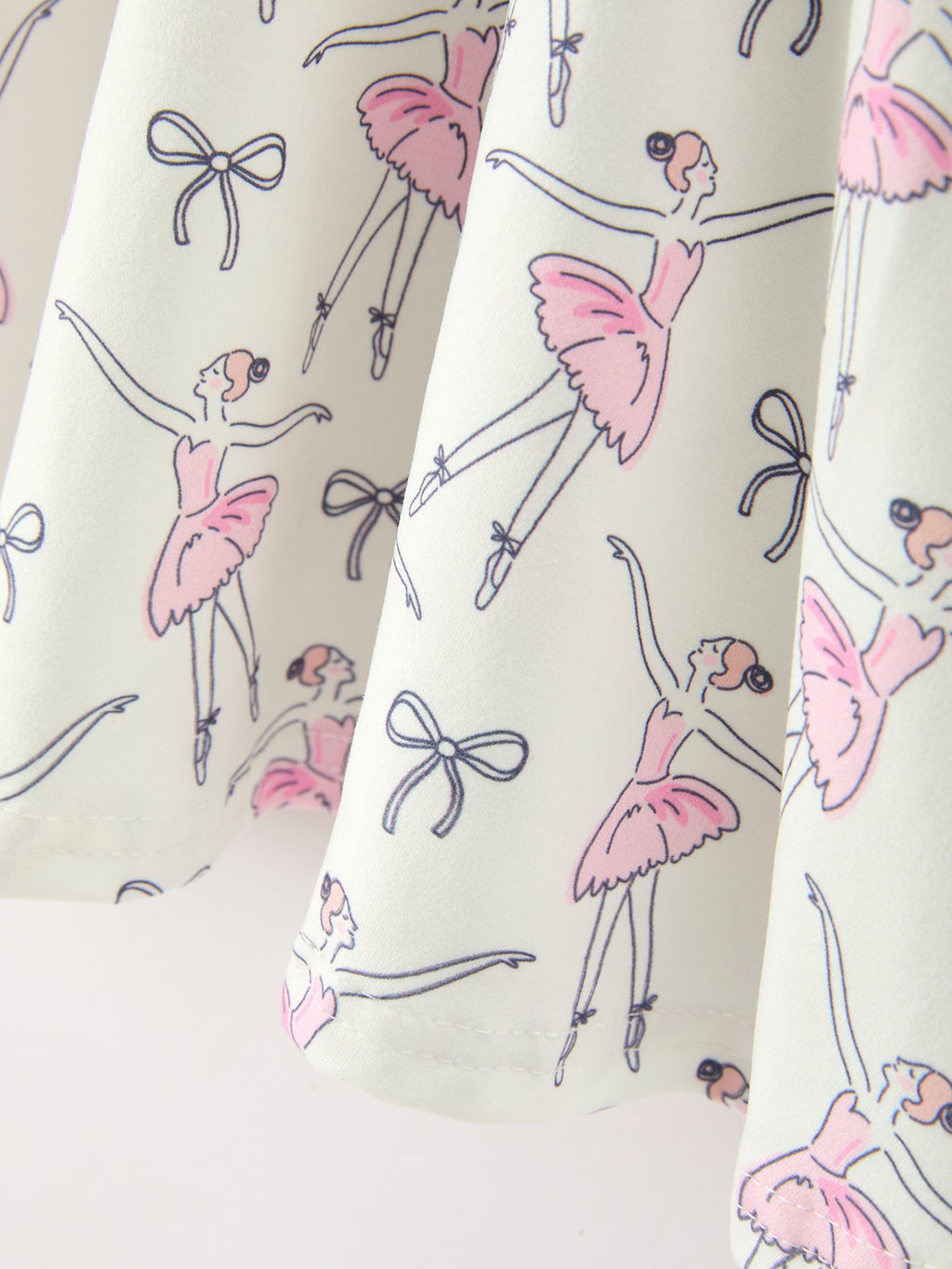 Ballet Bow Girls Long Sleeve Twirl Dress