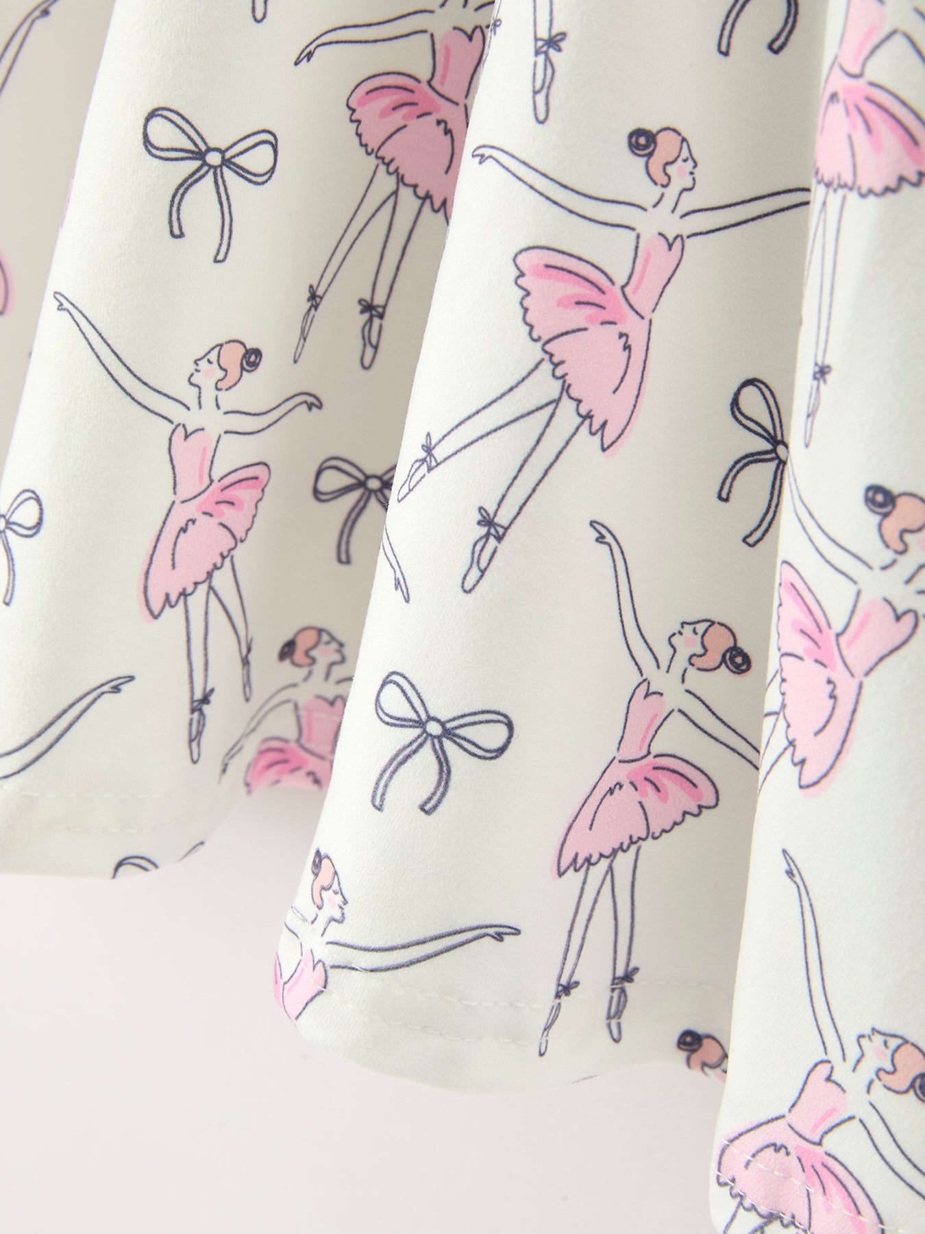 Ballet Bow Girls Long Sleeve Twirl Dress