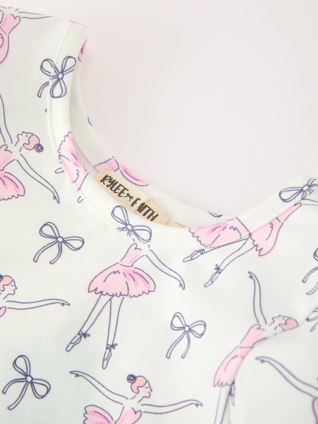 Ballet Bow Girls Long Sleeve Twirl Dress