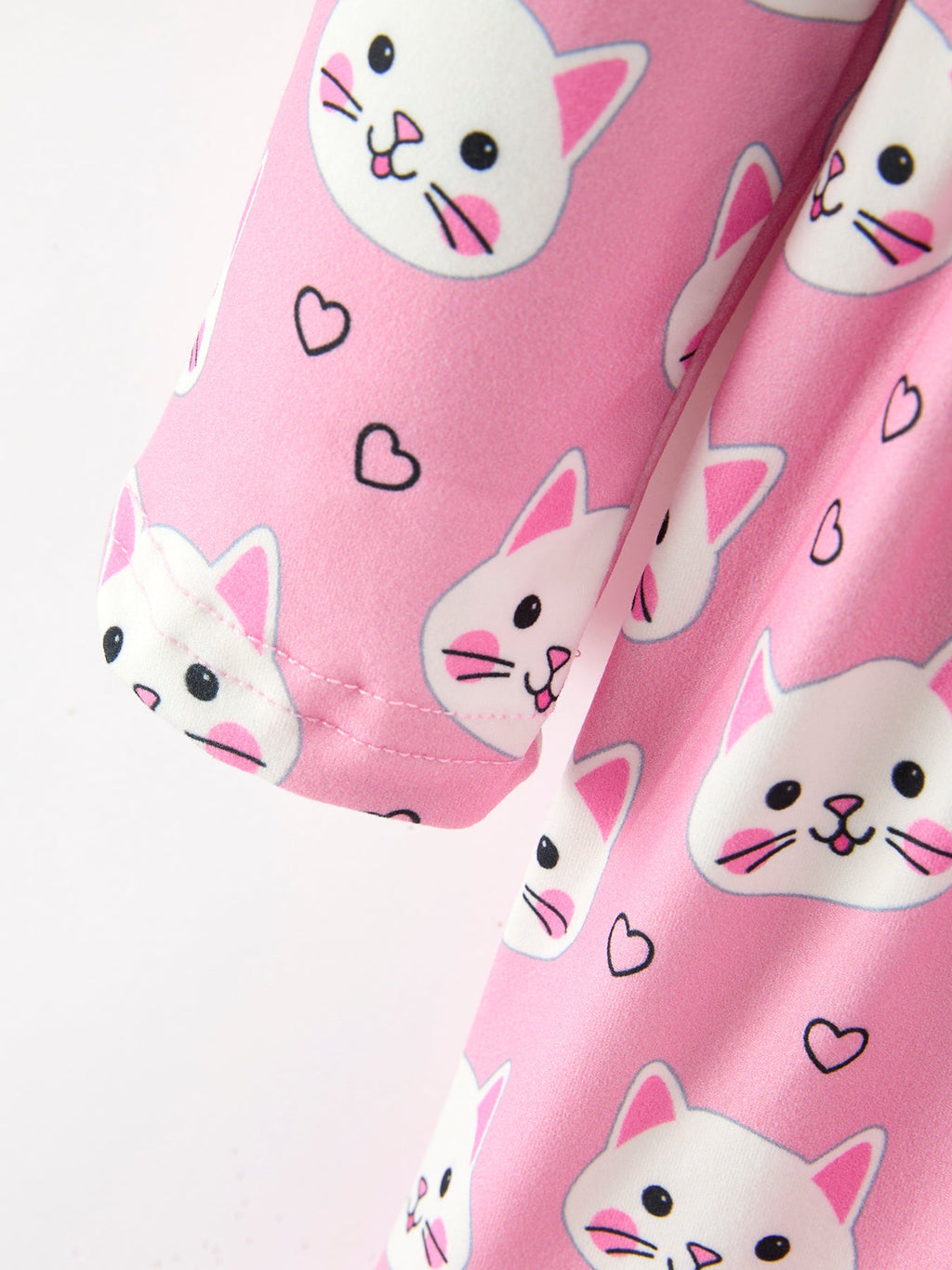 Cat Print Girls Ruffle Hem Twirl Dress