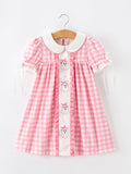 Halloween Ghost Embroidered Girls Dress Peter Pan Collar Bow