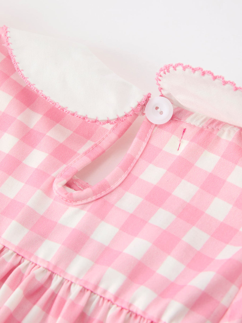 Halloween Ghost Embroidered Girls Dress Peter Pan Collar Bow