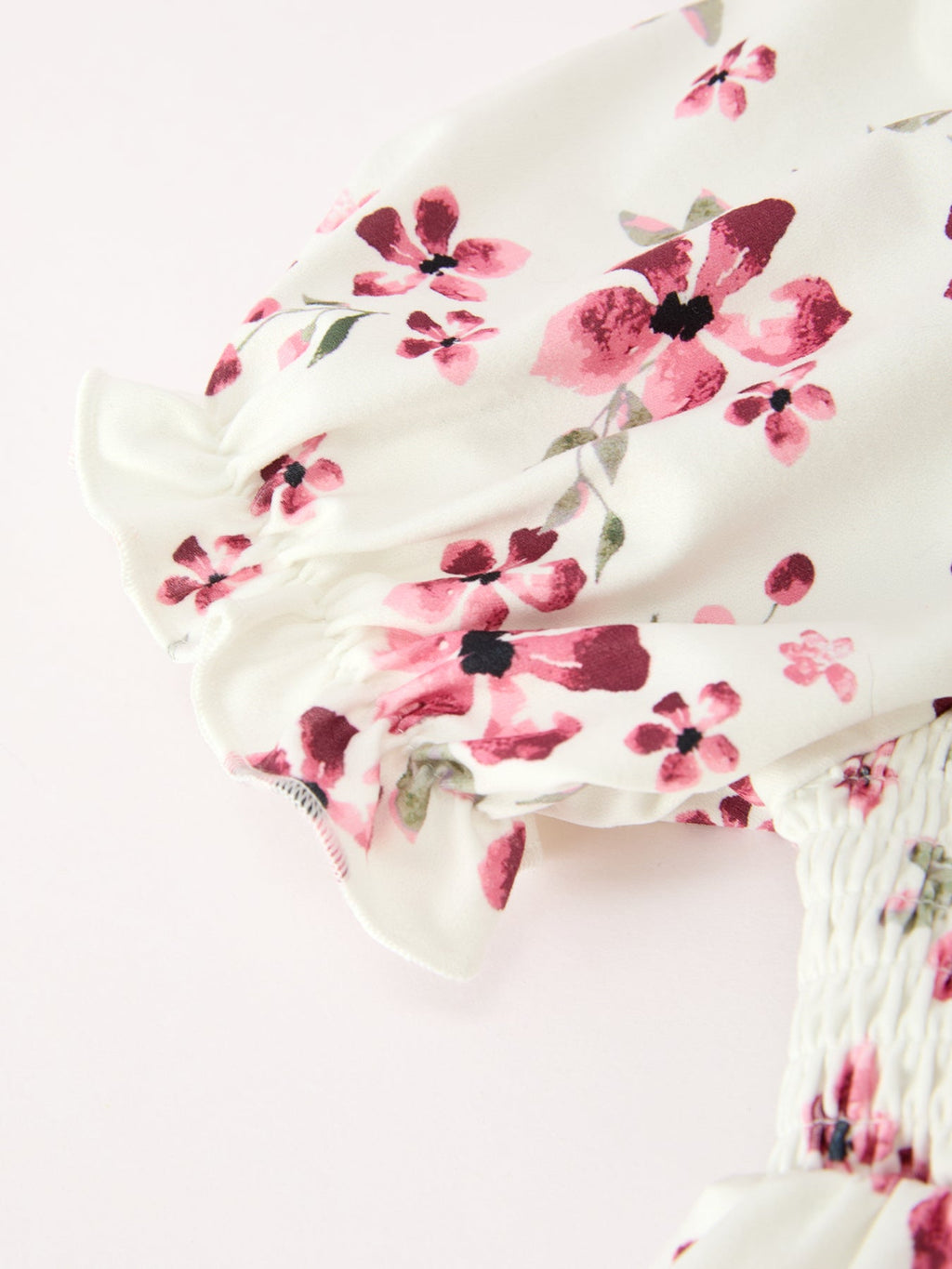 Floral Ruffle Girls Dress Puff Sleeve Party Dress