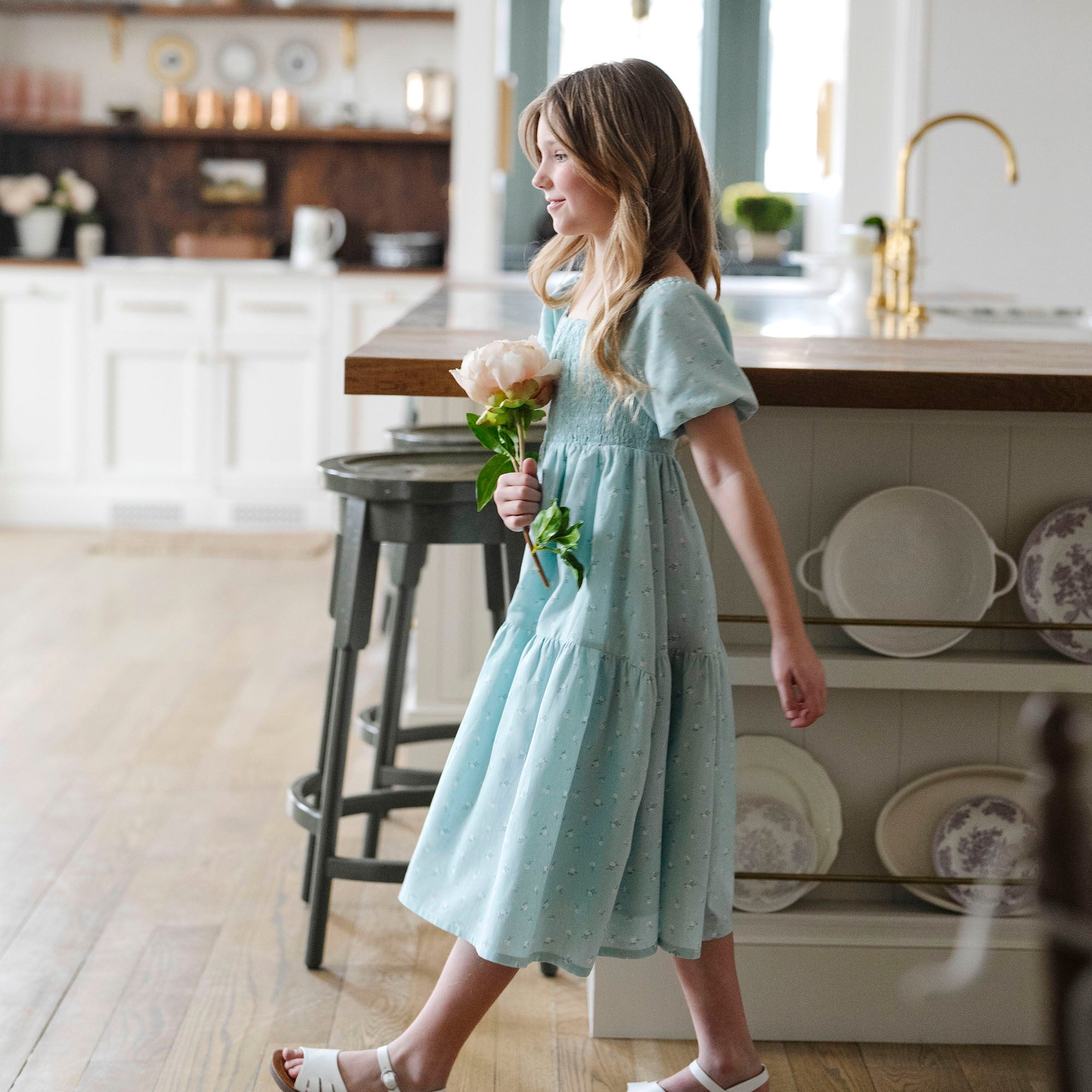 Smocked Puff Sleeve Dress