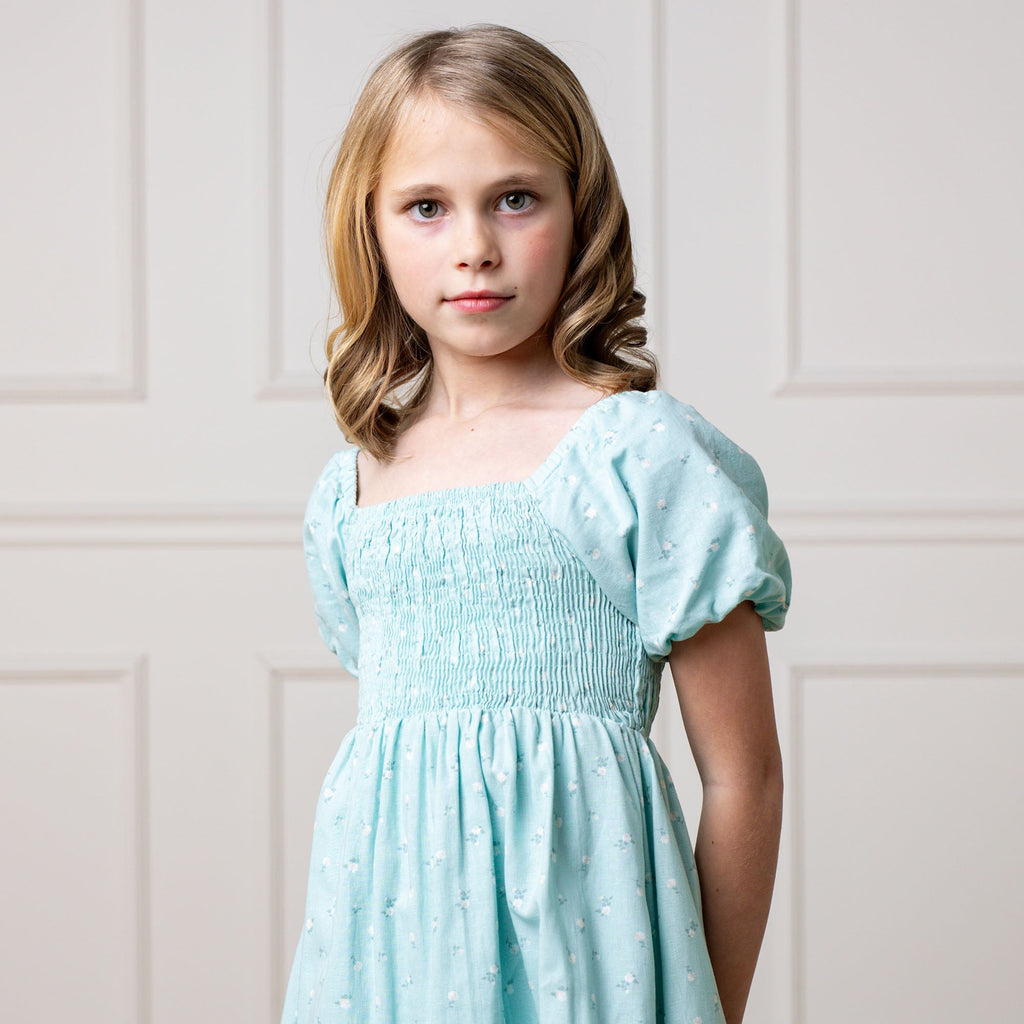 Smocked Puff Sleeve Dress