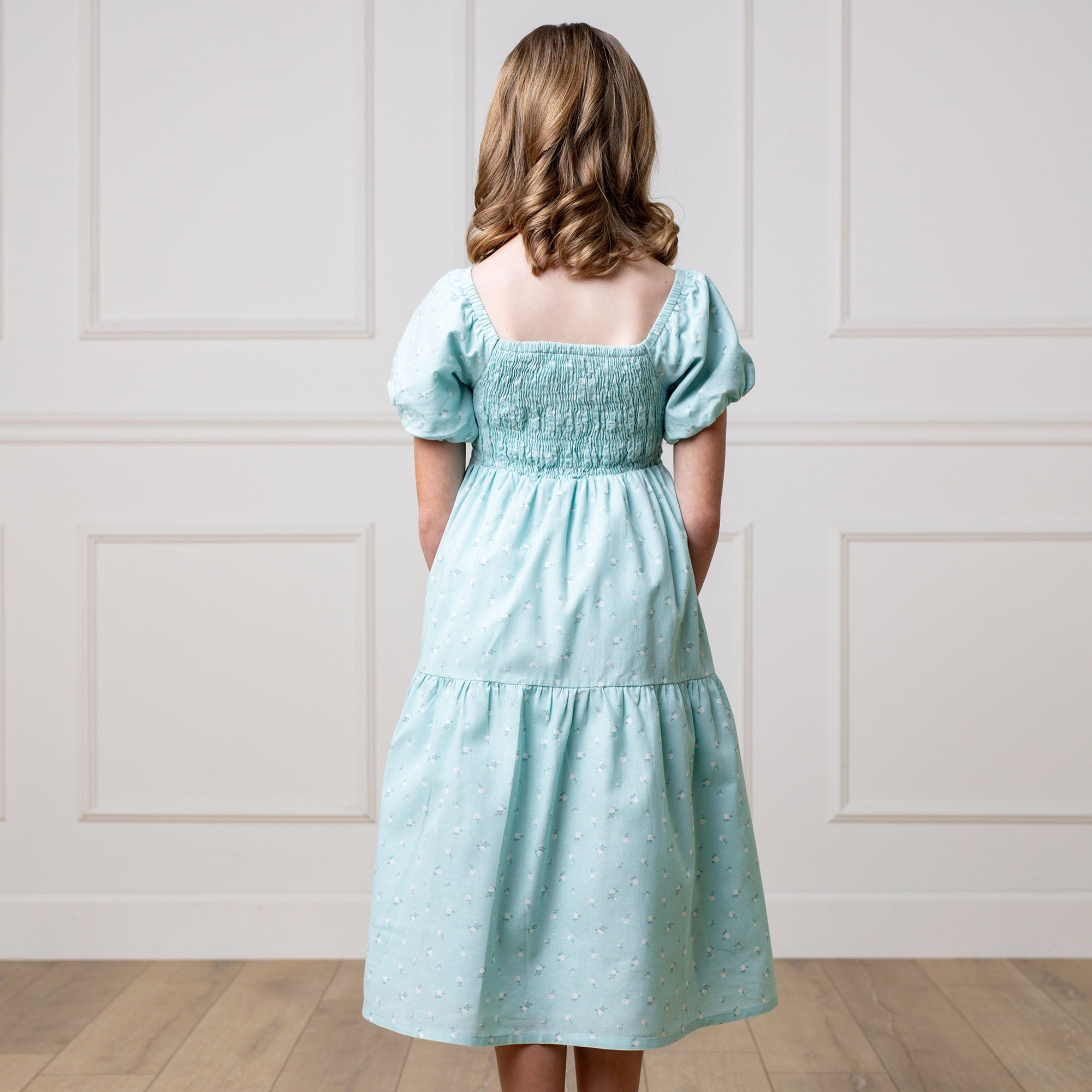 Smocked Puff Sleeve Dress