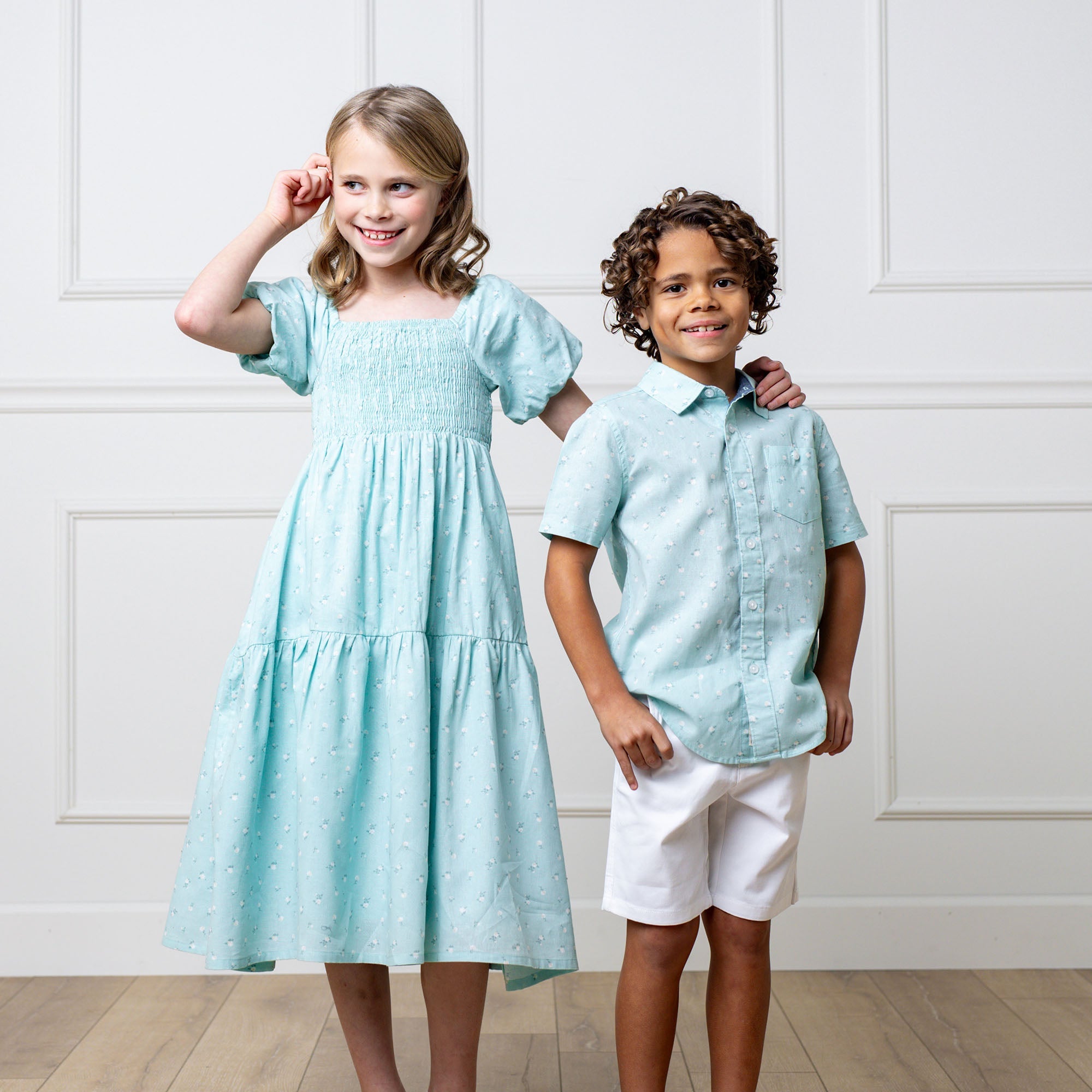 Smocked Puff Sleeve Dress