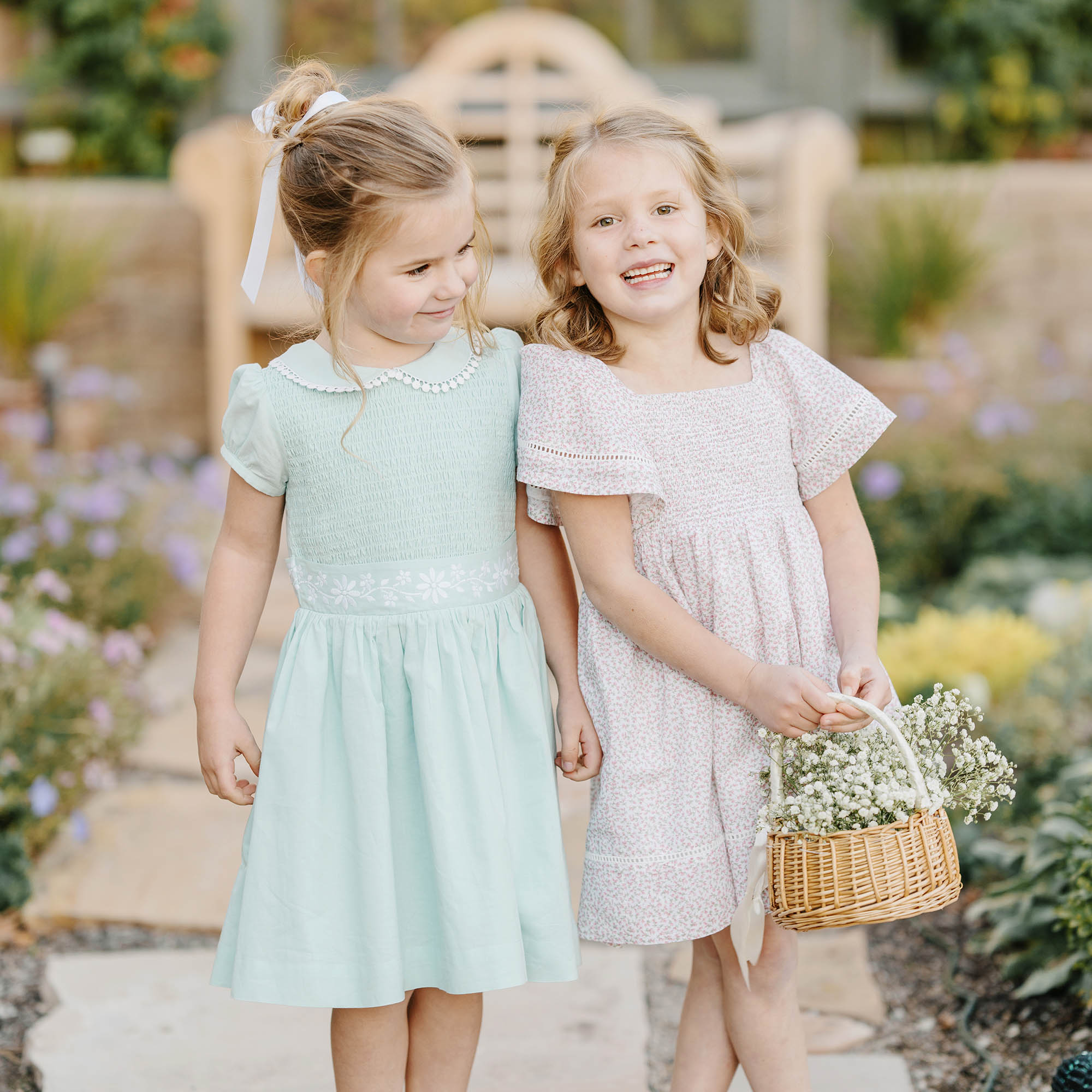 Organic Smocked Bell Sleeve Dress