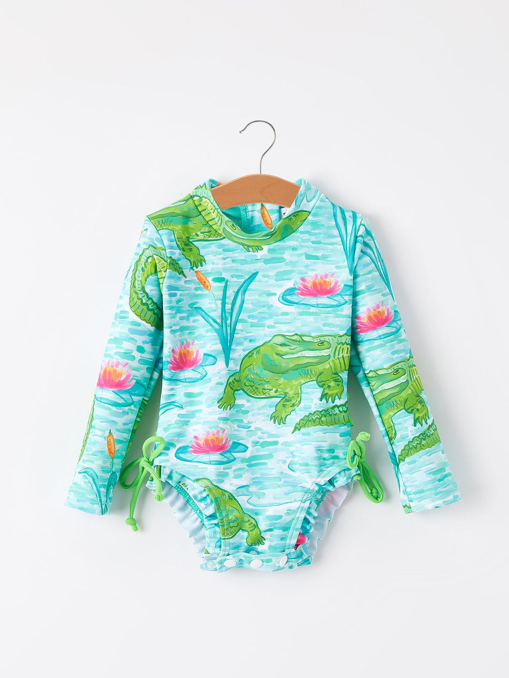 Crocodile Green Girls' Swimsuit