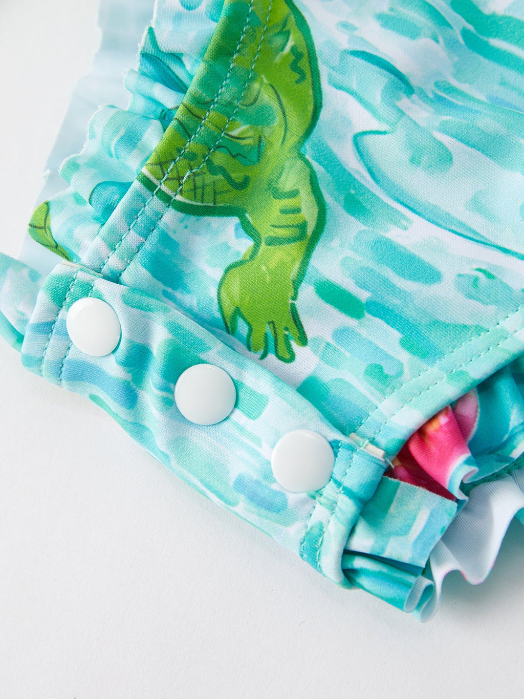 Crocodile Green Girls' Swimsuit