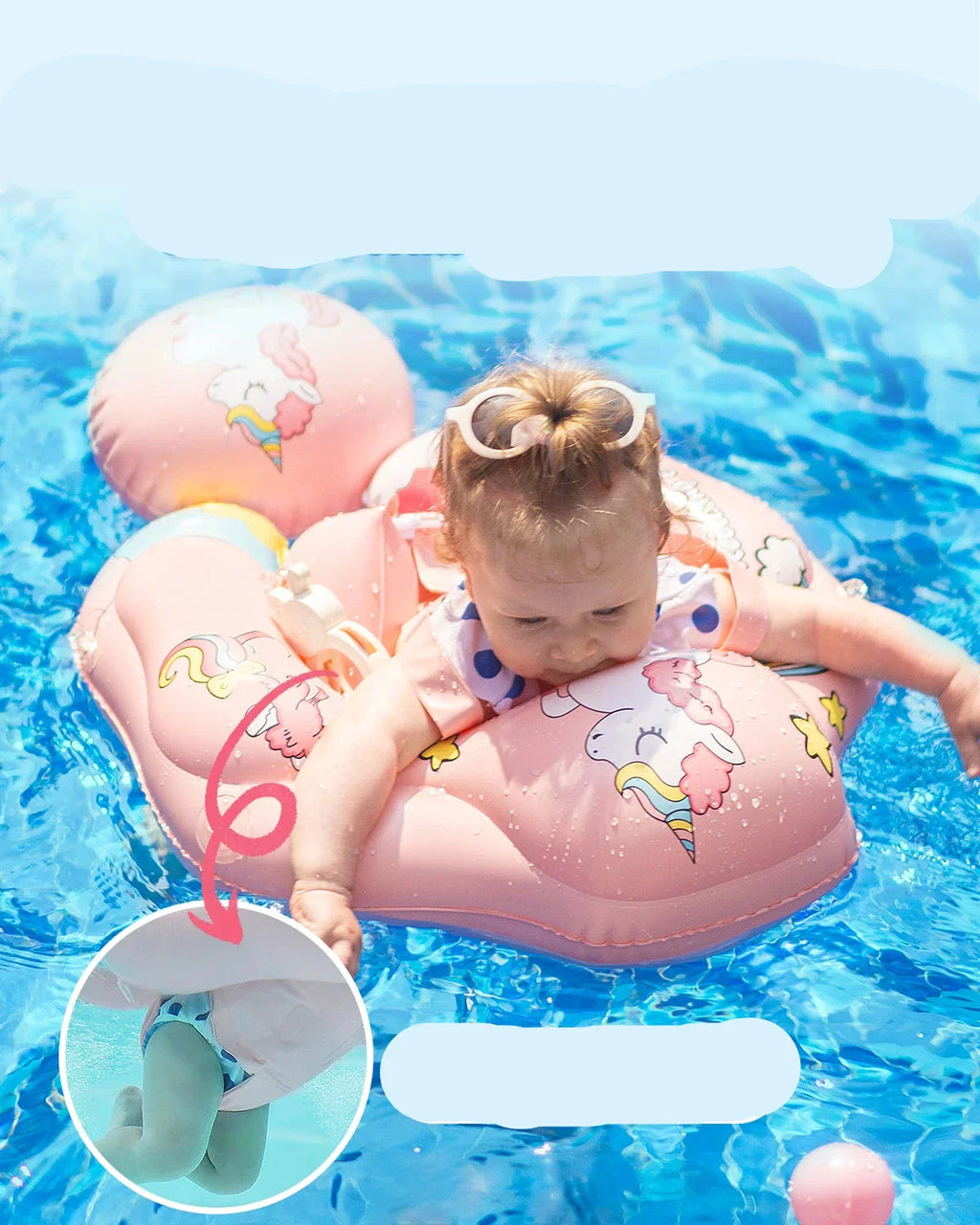 Safe and Secure Baby Swimming Float with Canopy