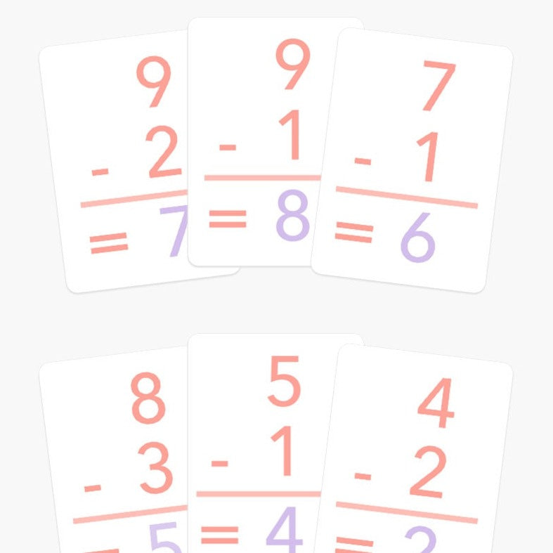 Basic Subtraction Flashcards for Toddlers & Preschoolers