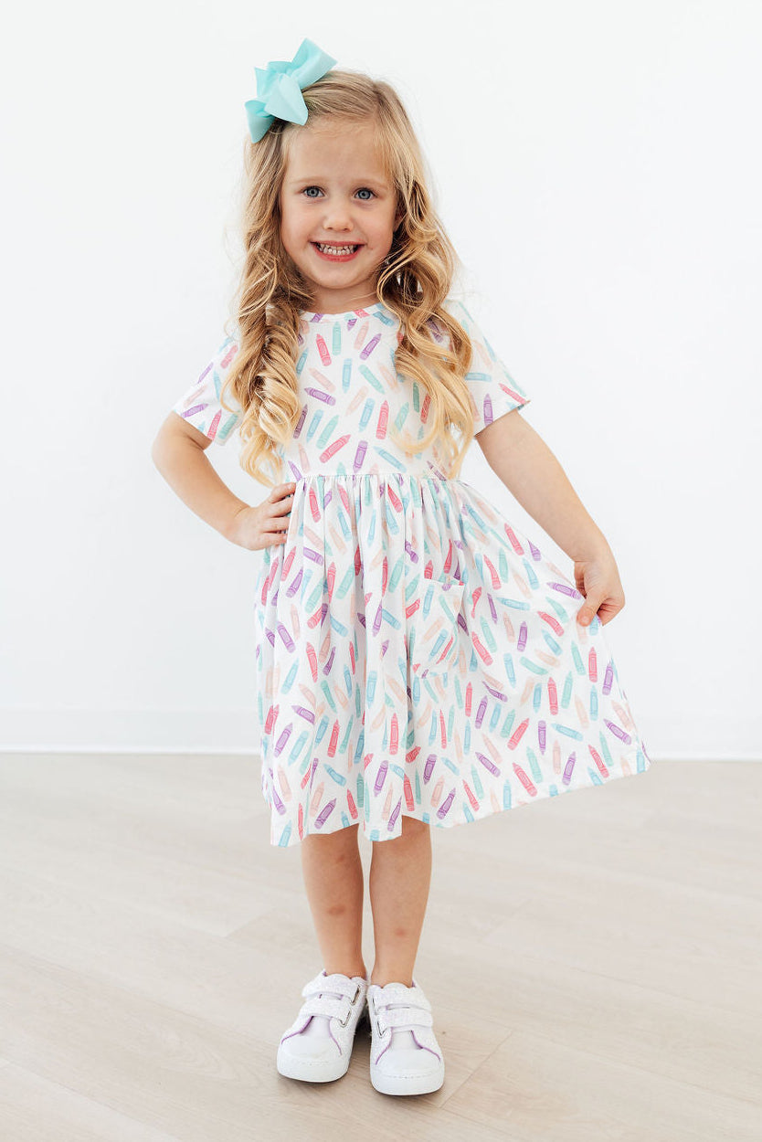 Color Crayons  Pocket Twirl Dress