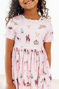 Pink Ranch Hand Pocket Twirl Dress