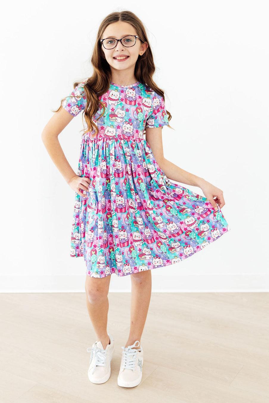 Time to Purr-ty Pocket Twirl Dress
